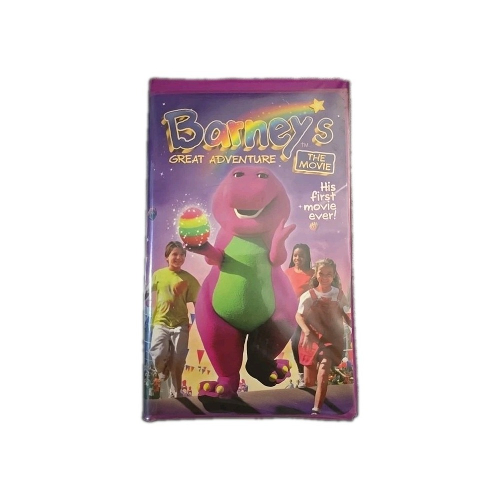 Vintage 1998 Barney's Great Adventure: The Movie VHS Tape Purple Clamshell